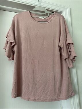 lavender field Dusty Blush Ruffle Sleeve Tee
